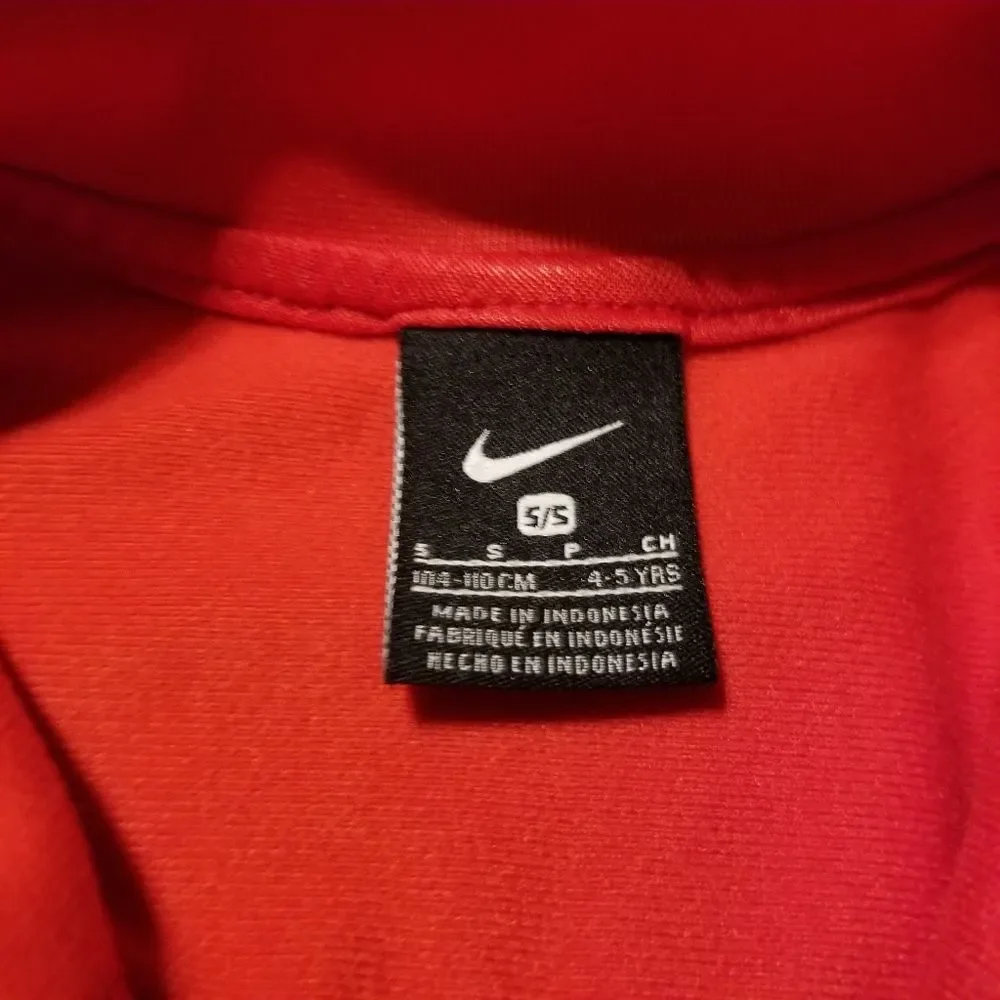 Nike Boys Jacket Size Small 4/5 Full Zip Abstract Red Active